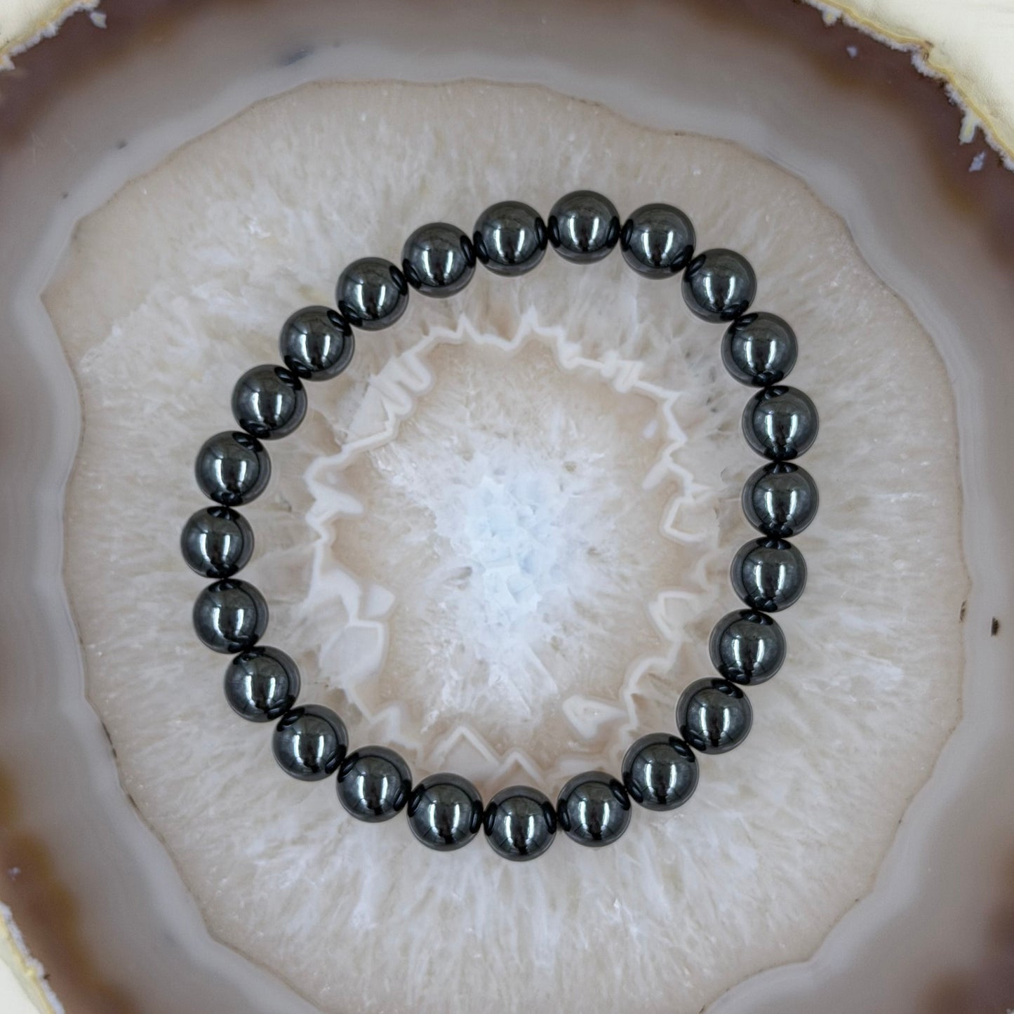Hematito apyrankė, 8 mm