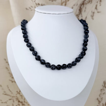Obsidijano karoliai, 8 mm